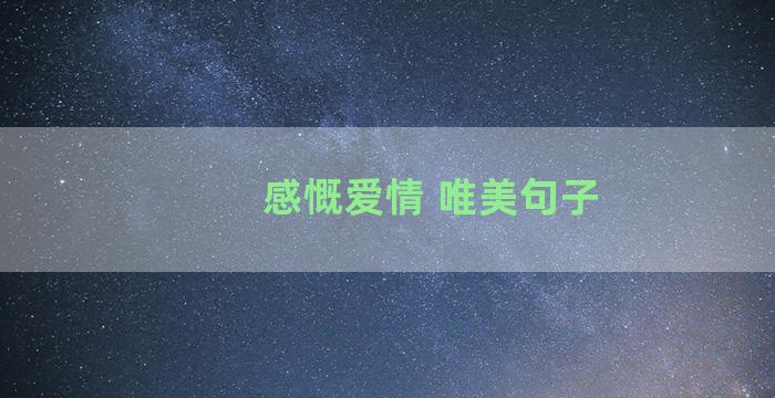 感慨爱情 唯美句子